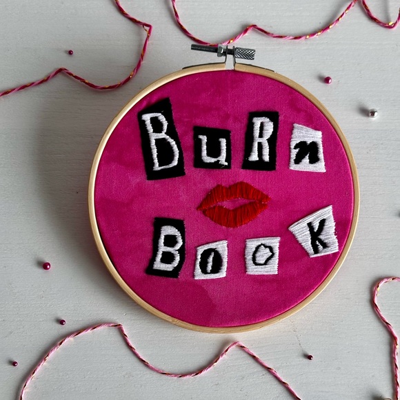 Burn book handmade embroidery perfect for Mean Girls fans - Picture 2 of 3
